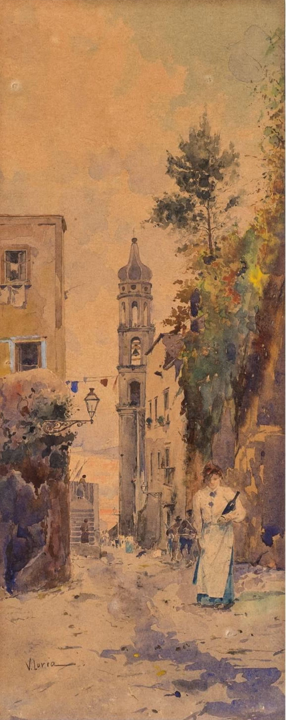 Strada con campanile - Napoli